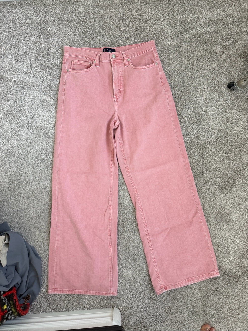 High-Rise Pink Wide-Leg Jeans